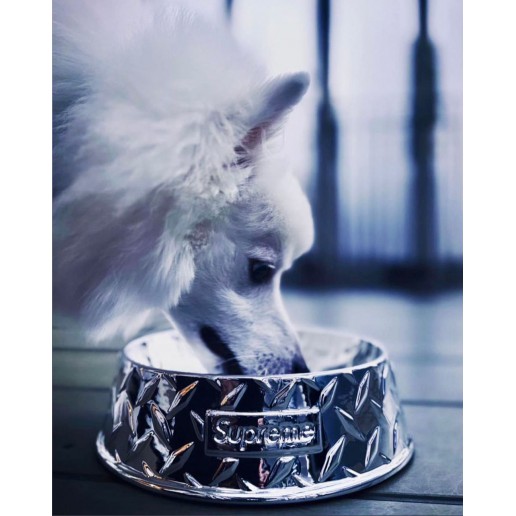 Supreme Diamond Plate Dog Bowl