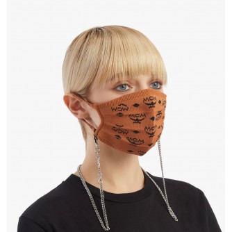 MCM Monogram Face Mask with chain