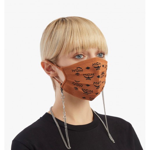 MCM Monogram Face Mask with chain