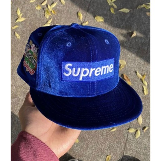 Supreme Velour Box Logo New Era Cap