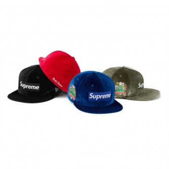 Supreme Velour Box Logo New Era Cap