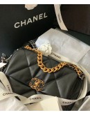 Chanel 19 small black gold