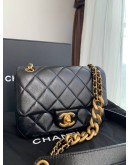 Chanel 19 small black gold