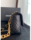 Chanel 19 small black gold