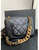 Chanel 19 small black gold