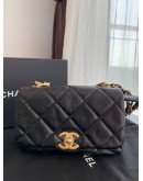 Chanel 19 small black gold