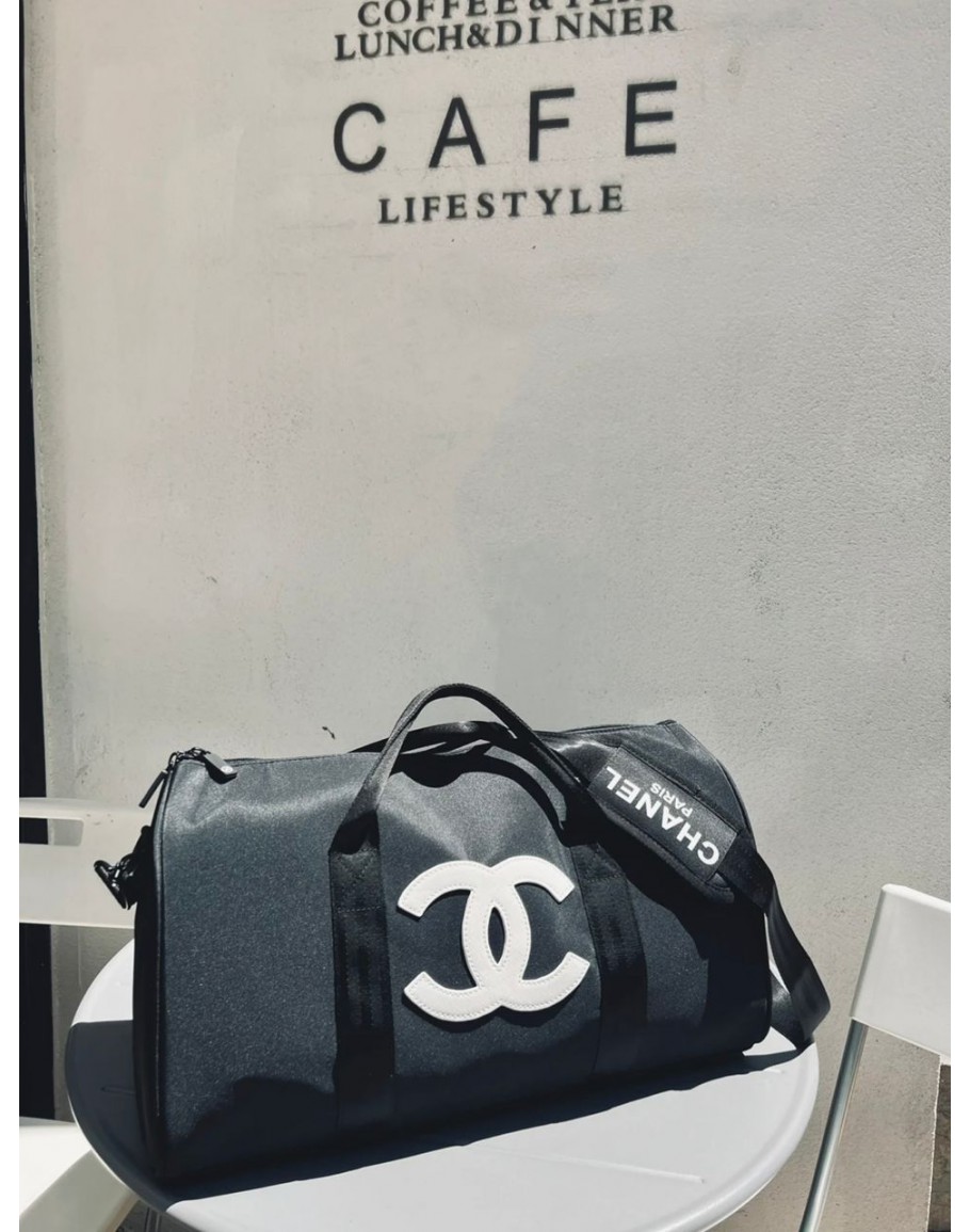 Chanel XL Beige CC Logo Sports Duffle Bag Travel 233ccs211  eBay