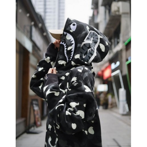 Bape Glow in Dark FullZip Shark Hoodie 2023