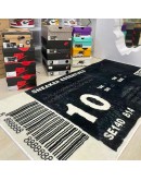 Black & White Shoes Label Rug 160cm