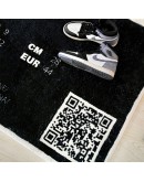 Black & White Shoes Label Rug 160cm