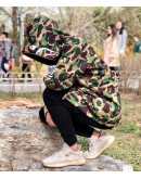 Bape x Adidas Shark Camo Hoodie black & green