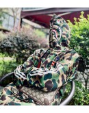 Bape x Adidas Shark Camo Hoodie black & green