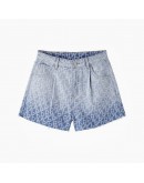 Peace Birds Monogram Short Denim