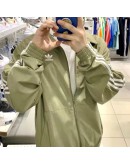 Adidas Original Small Logo Stripe Jacket olive green