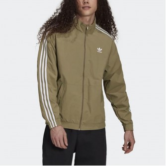 Adidas Original Small Logo Stripe Jacket olive green