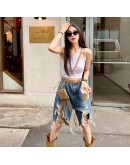 AKMENG HighWaist Denim Short