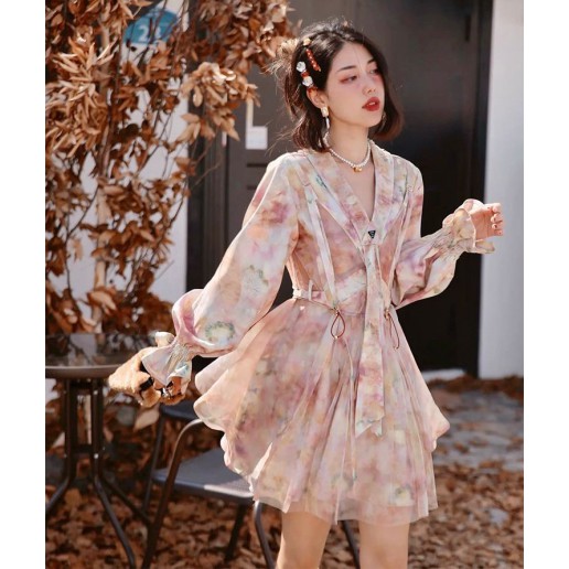 JZ Winter Fallen Leaves Dress Ladies