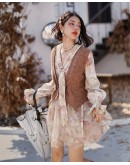 JZ Winter Fallen Leaves Dress Ladies