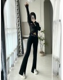 CHUU Slit HighWaist Boot Cut Pant SS23