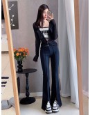 CHUU Slit HighWaist Boot Cut Pant SS23