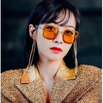 Chanel Square Chain SunGlasses light gold