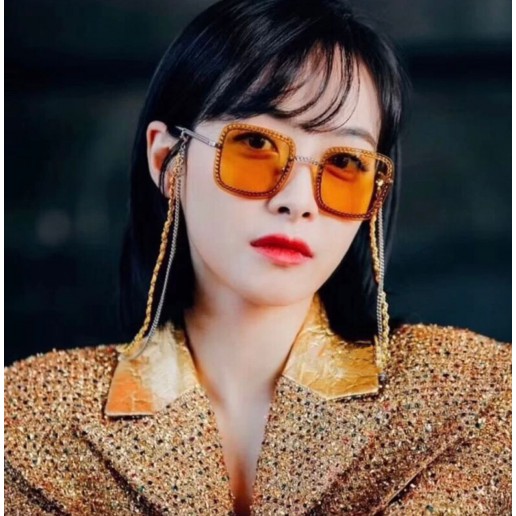 Chanel Square Chain SunGlasses light gold