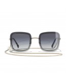 Chanel Square Chain SunGlasses light gold