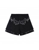 BluesFly Fire Flame Embroidery Short