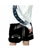 Askyurself Velvet Embroidery Short black