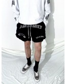 Askyurself Velvet Embroidery Short black