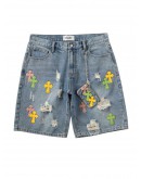 KiSSNATE Washed CH Style Denim Short