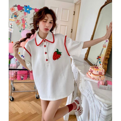 Kroche Korea Strawberry Polo Tee Ladies