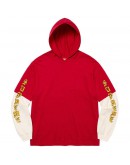 Supreme Layered Hooded  LongSleeve Top