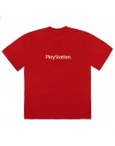 Ready Stock Travis Scott PlayStation MotherBoard lV Tee red size M