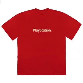 Ready Stock Travis Scott PlayStation MotherBoard lV Tee red size M