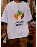 Ùnbent White Maple Leaf Tee oversize