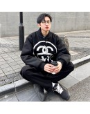 Stussy SS23 Logo Baseball Jacket black